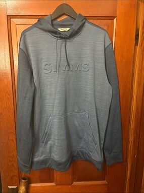Simms Challenger Hoodie - Men's L Blue Pullover Fishing Outdoors Hiking